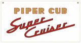 36 in. x 19 in. Piper Super Cruiser Logo - Cotton Banner - Colors: Red with Black and Yellow Logo