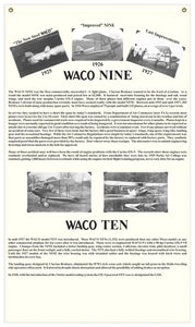 28 in. x 48 in. WACO Aircraft Co. History - Cotton Banner