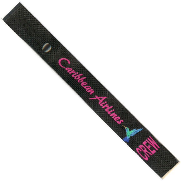 Caribbean Airlines  in Multi Colors on a Black Crew Tag