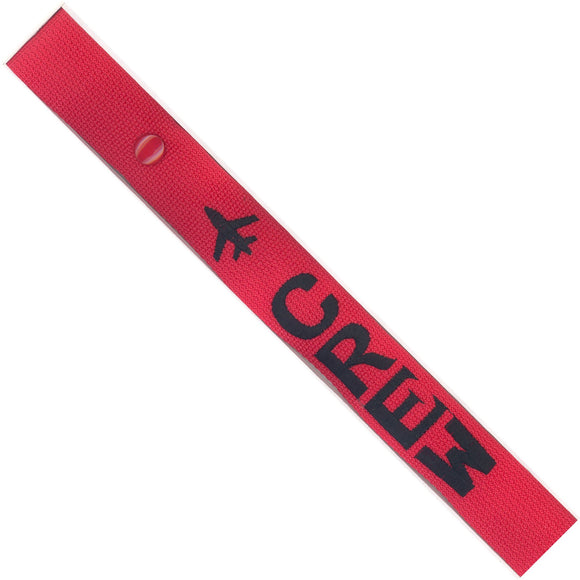 Crew - Airplane in Black on Red Bag Tag