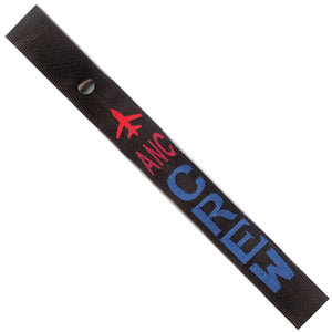 ANC - Blue Crew - Airplane in Red on Black Bag Tag