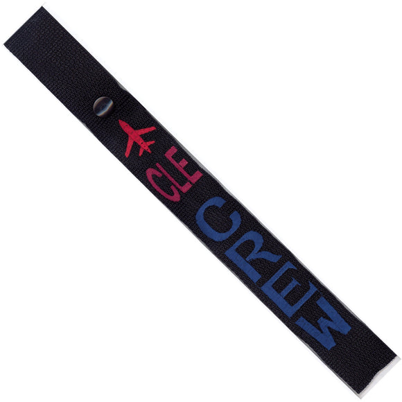 CLE - Blue Crew - Airplane in Red on Black Bag Tag