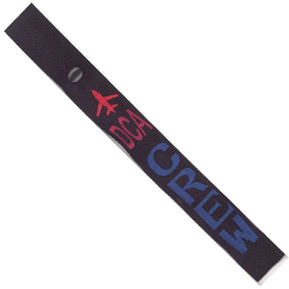 DCA - Blue Crew - Airplane in Red on Black Bag Tag