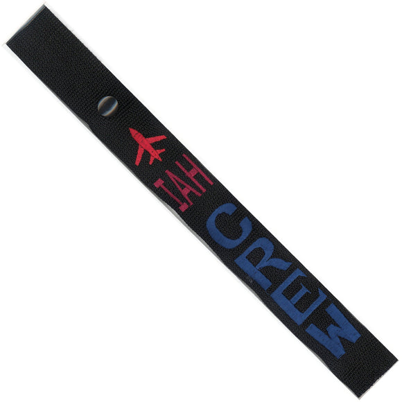 IAH - Blue Crew - Airplane in Red on Black Bag Tag