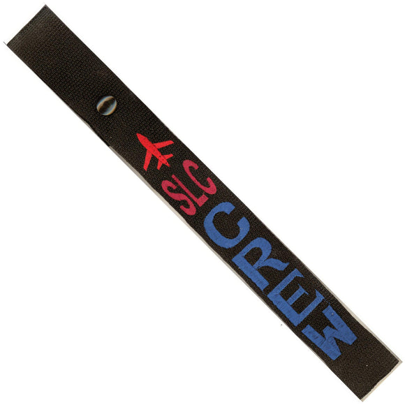 SLC - Blue Crew - Airplane in Red on Black Bag Tag