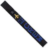 CLE - Blue Crew - Airplane in Gold on Black Bag Tag