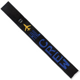 HNL - Blue Crew - Airplane in Gold on Black Bag Tag