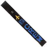 NTA - Blue Crew - Airplane in Gold on Black Bag Tag