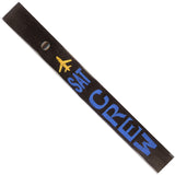 SAT - Blue Crew - Airplane in Gold on Black Bag Tag