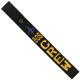 BOS - Gold Crew - Airplane in Blue on Black Bag Tag