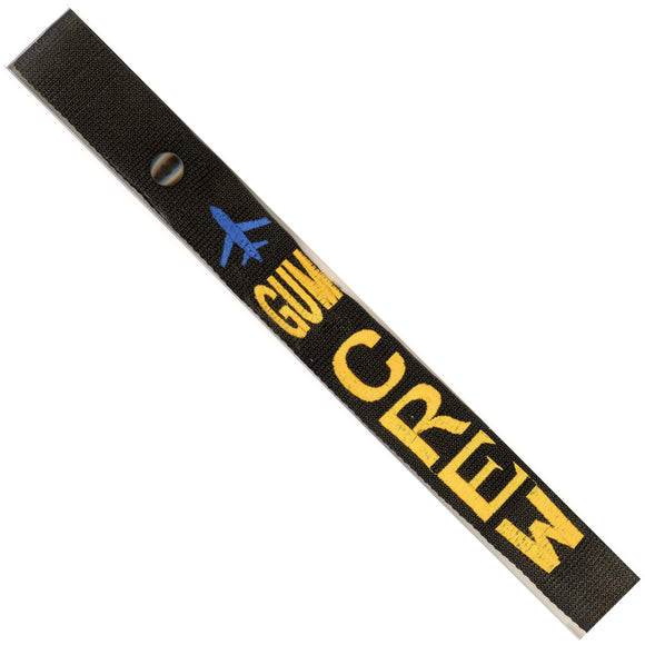 GUM - Gold Crew - Airplane in Blue on Black Bag Tag