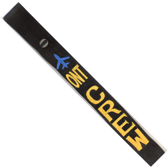 ONT - Gold Crew - Airplane in Blue on Black Bag Tag