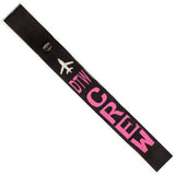 DTW - Pink Crew - Airplane in Silver on Black Bag Tag