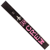 IAH - Pink Crew - Airplane in Silver on Black Bag Tag