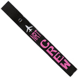 NRT - Pink Crew - Airplane in Silver on Black Bag Tag