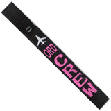 ORD - Pink Crew - Airplane in Silver on Black Bag Tag