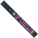 PHX - Pink Crew - Airplane in Silver on Black Bag Tag