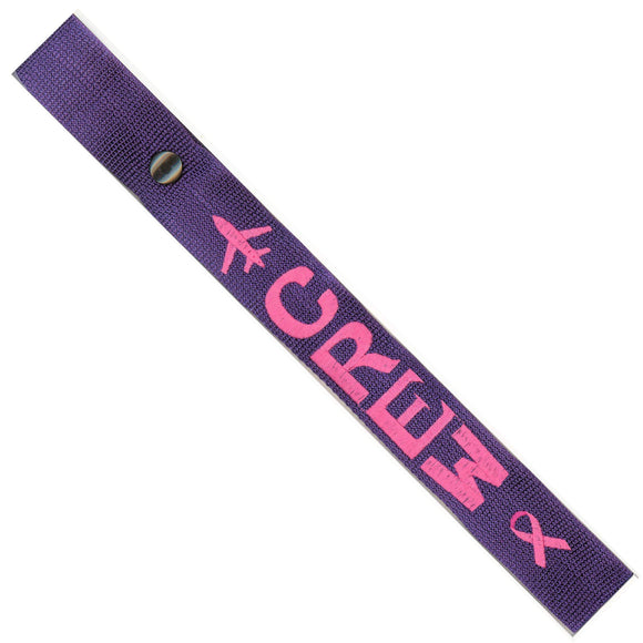 Crew - Cancer Ribbon - Airplane in  on Purple Bag Tag