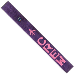 Crew - Airplane in Pink on Purple Bag Tag