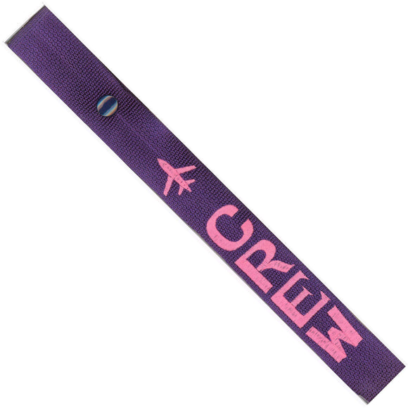 Crew - Airplane in Pink on Purple Bag Tag