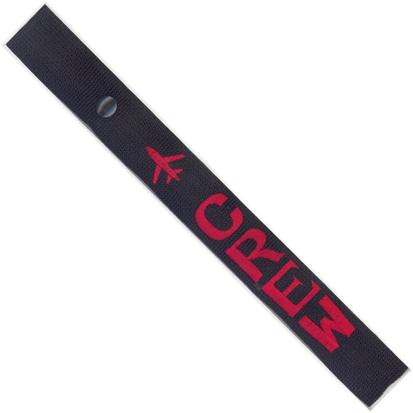 Crew - Airplane in Red on Black Bag Tag