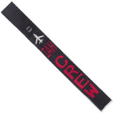 IAH - Red Crew - Airplane in Silver on Black Bag Tag