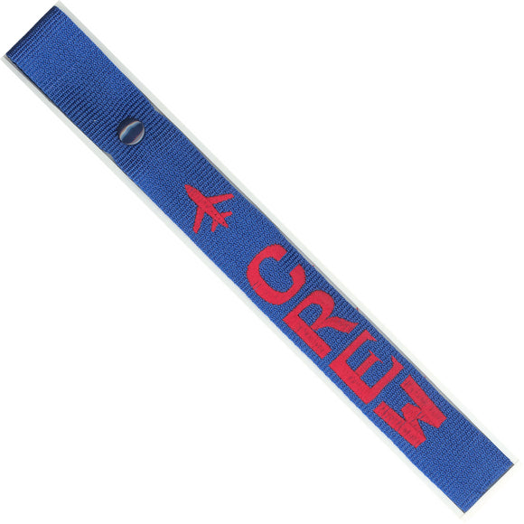 Crew - Airplane in Red on Royal Bag Tag