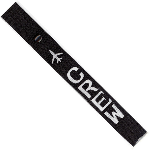 Crew - Airplane in White on Black Bag Tag