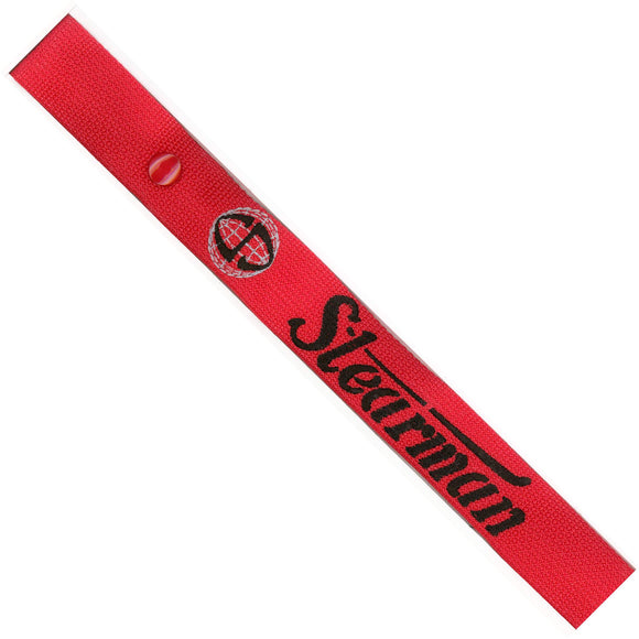 Stearman Logo  - Black/Silver on Red  Bag Tag