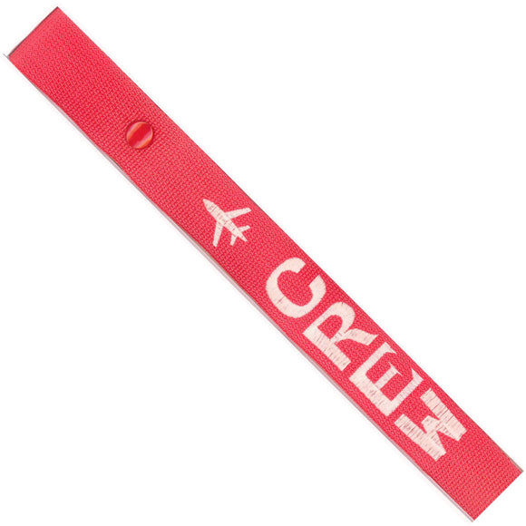 Crew - Airplane in White on Red Bag Tag