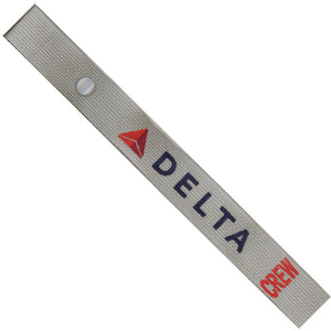 Delta Airlines  in Blue, Dk. Red and Lt. Red on a Silver Crew Tag