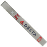 Delta Airlines JFK in Blue, Dk. Red and Lt. Red on a Silver Crew Tag