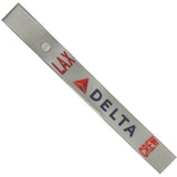Delta Airlines LAX in Blue, Dk. Red and Lt. Red on a Silver Crew Tag