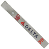 Delta Airlines MSP in Blue, Dk. Red and Lt. Red on a Silver Crew Tag