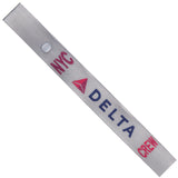 Delta Airlines NYC in Blue, Dk. Red and Lt. Red on a Silver Crew Tag