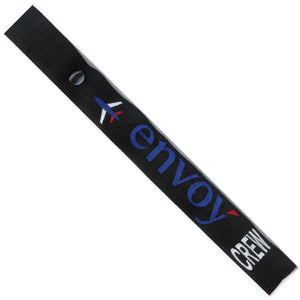 Envoy Air  in Blue, Red and White on a Black Crew Tag