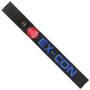 Continental Ex-Con  in Blue, Red and White on a Black Bag Tag