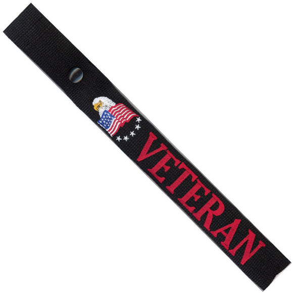 American Veteran in Red, White and Blue on a Black Bag Tag