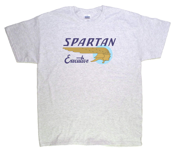 Spartan Executive logo in Blues and Gold on a Ash Tee Shirt