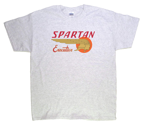 Spartan Executive logo in Reds and Gold on a Ash Tee Shirt