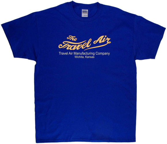 Travel Air logo on a Antique Royal Tee Shirt