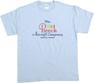 Beech Aircraft (1930s) on a Light Blue Tee Shirt