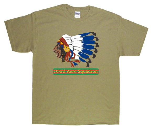 103rd Aero Squadron insignia on a Prairie Dust Tee Shirt