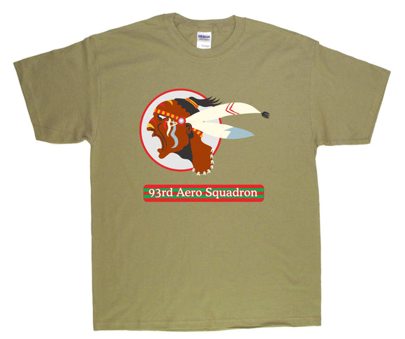 93rd Aero Squadron insignia on a Prairie Dust Tee Shirt