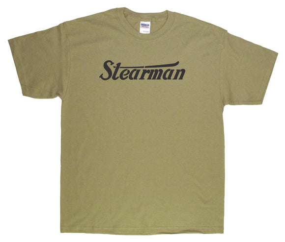 Stearman Stenciled logo on a Prairie Dust Tee Shirt