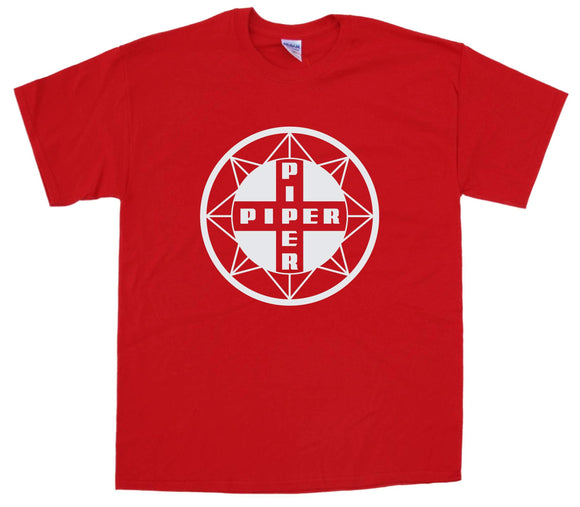 Piper Compass logo on a Red Tee Shirt