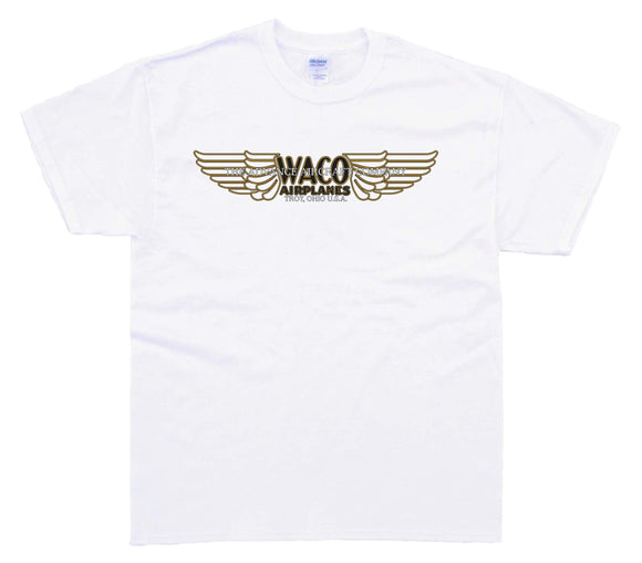 The Advance Aircraft (WACO) logo on a White Tee Shirt