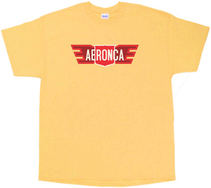 Aeronca (post war) logo on a Yellow Haze Tee Shirt