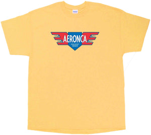 Aeronca Red White and Blue logo on a Yellow Haze Tee Shirt