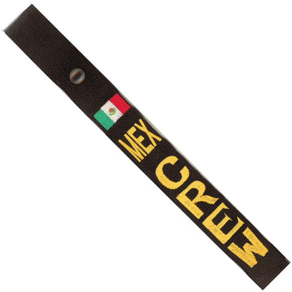Mexican Flag in Multi Colors on a Black Bag Tag